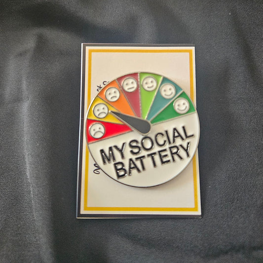 Social Battery Enamel Pin
