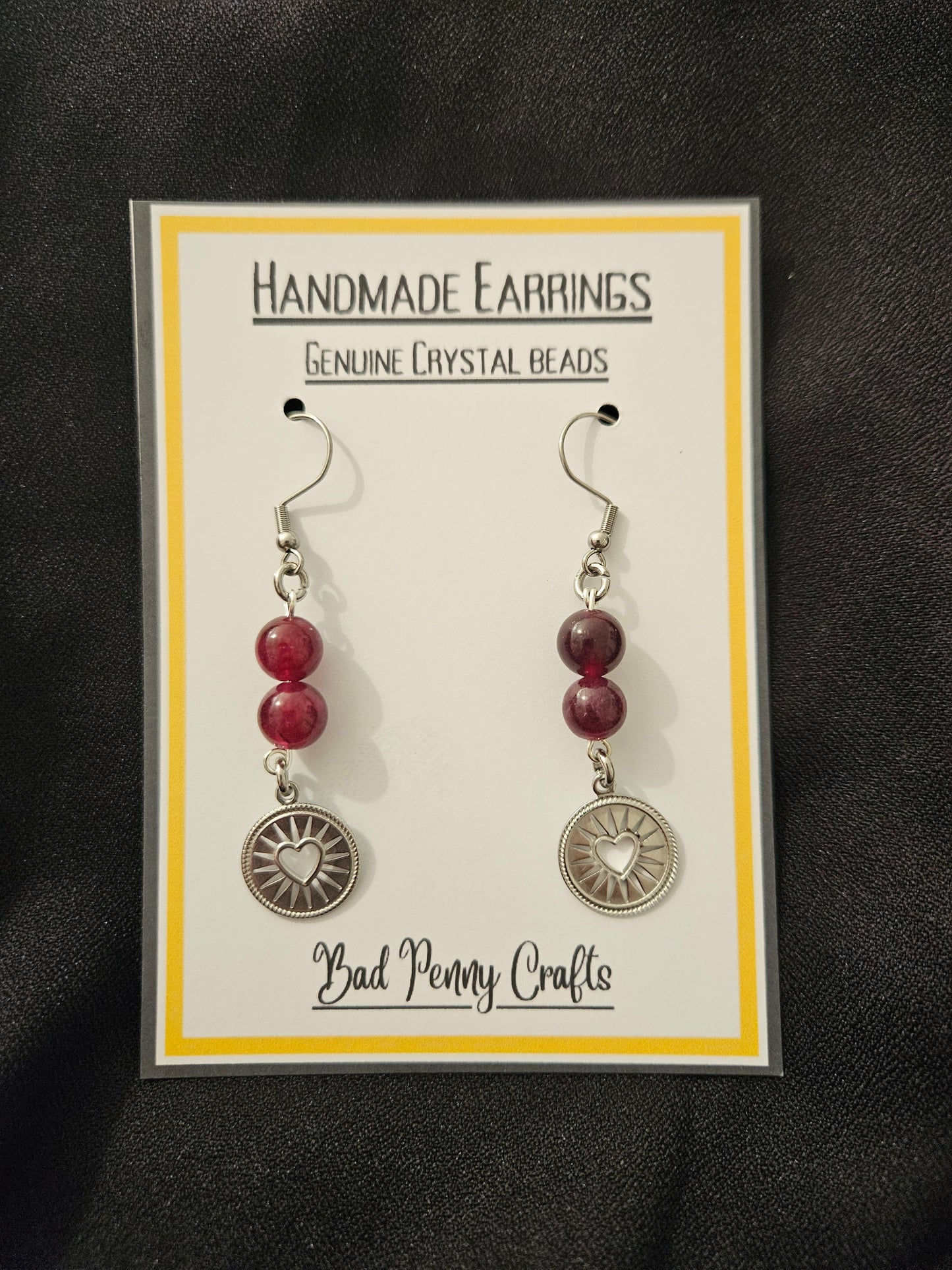 Star Heart earrings - Handmade